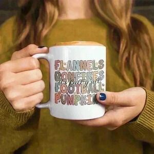 Fannel and bonfires mug 11oz with Bamboo Lids and Stainless Steel spoon